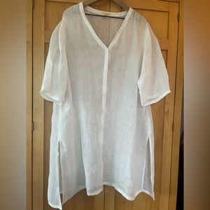 Eileen Fisher White Linen Tunic XL